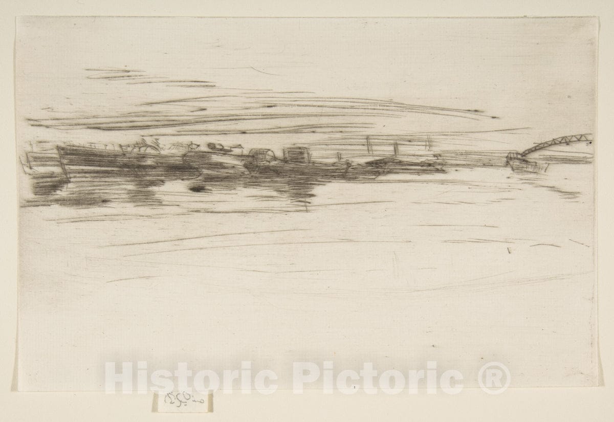 Art Print : James McNeill Whistler - Steamboat Fleet : Vintage Wall Art