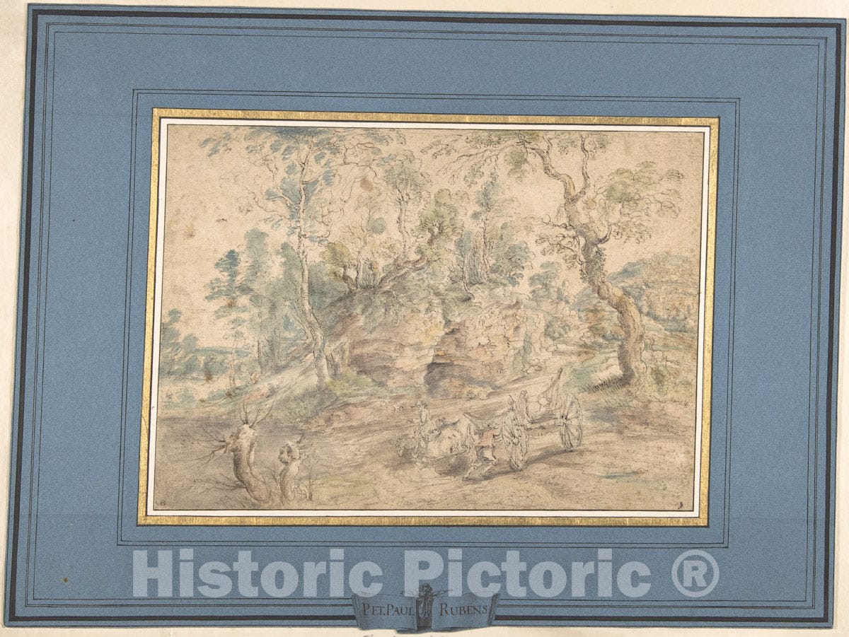 Art Print : Lodewijk de Vadder - The Wagonner (After Peter Paul Rubens) : Vintage Wall Art