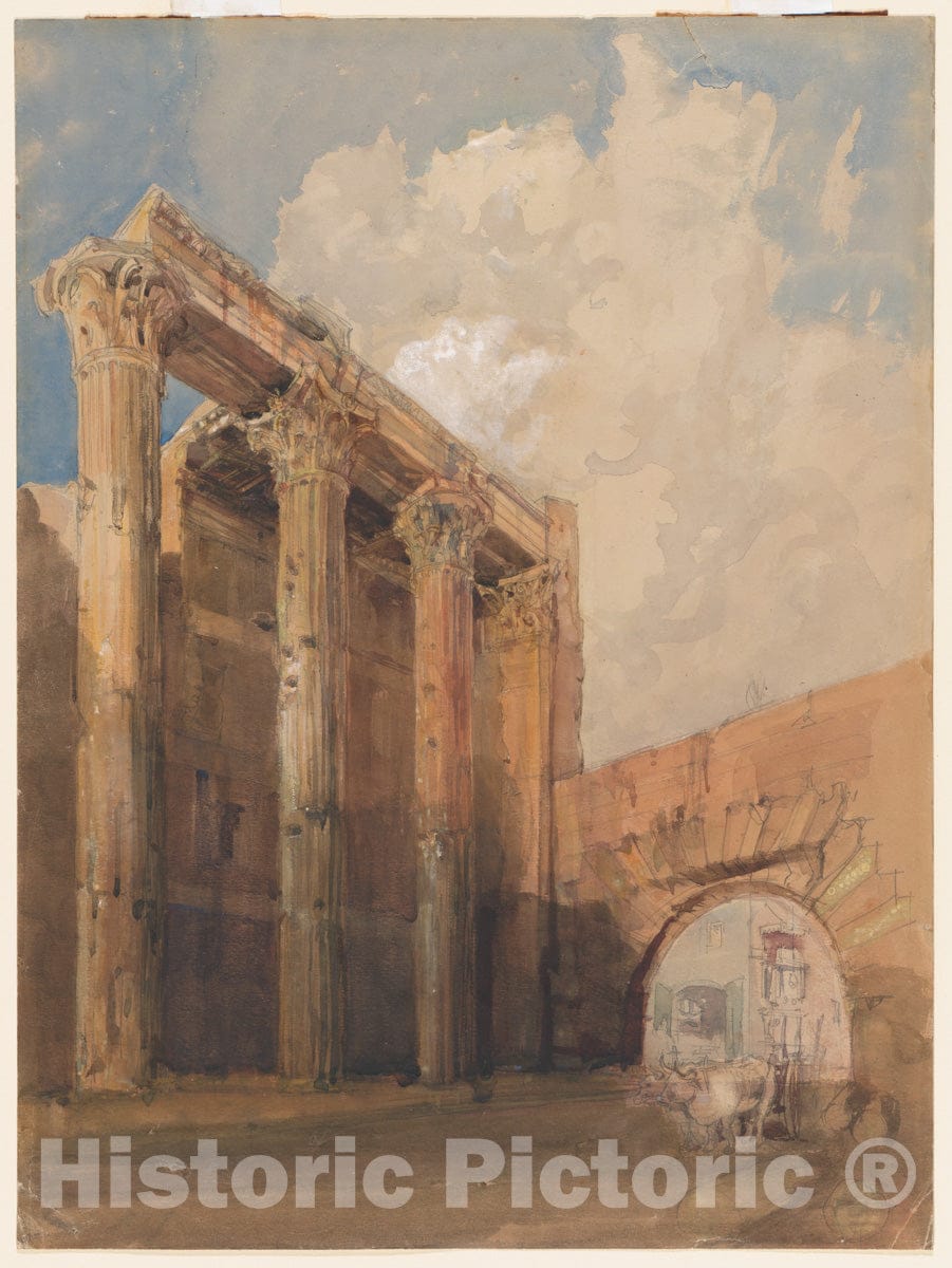 Art Print : James Holland - Temple of Mars Ultor, Rome : Vintage Wall Art