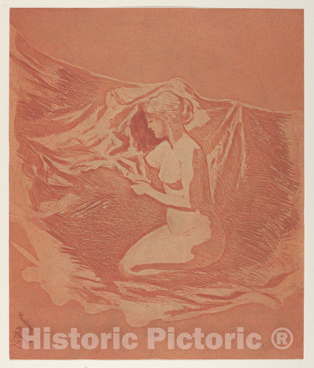 Art Print : Théodore Roussel - Embers Glow 2 : Vintage Wall Art