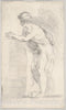 Art Print : Stefano Della Bella - Study of a Young Man Pressing his Hands Together, Standing in Profile Facing Left : Vintage Wall Art