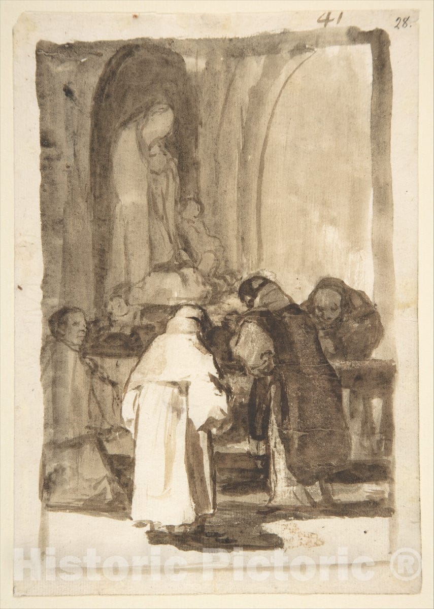 Art Print : Goya - Interior of a Church; Images of Spain Album (F), Page 41 : Vintage Wall Art