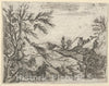 Art Print : Salvator Rosa - A Landscape with Water in The Foreground and Mountains in The Distance : Vintage Wall Art