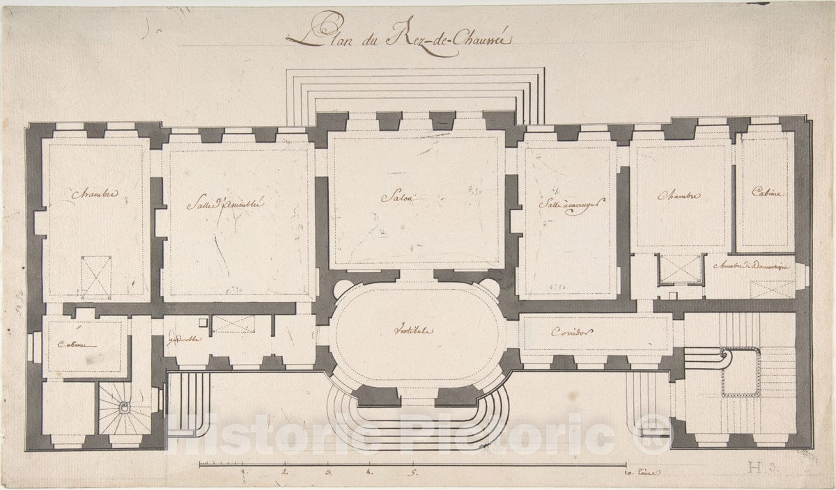 Art Print : Degana - Ground Plan for a Palace : Vintage Wall Art