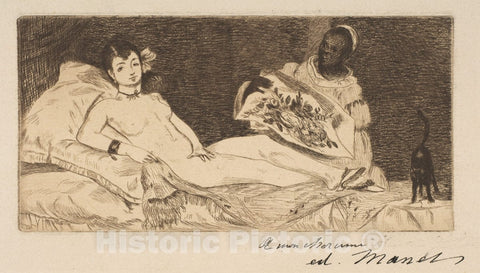 Art Print : Édouard Manet - Olympia (Small Plate) : Vintage Wall Art