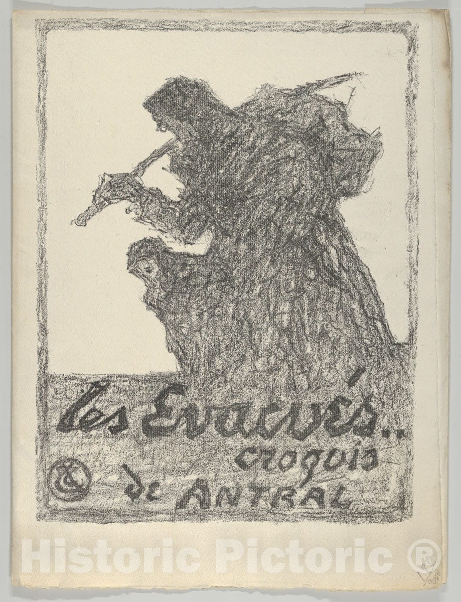 Art Print : Louis-Robert Antral - Folder with Lithograph Cover, from Les Evacués : Vintage Wall Art