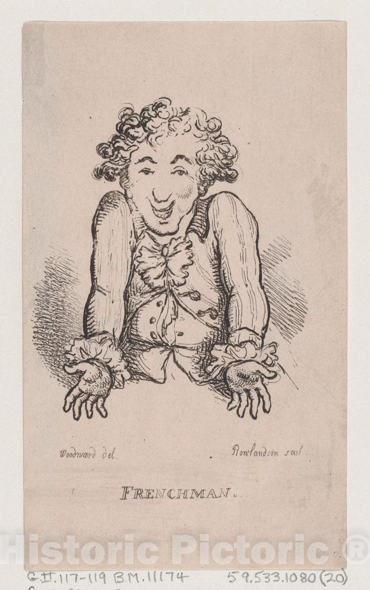 Art Print : Thomas Rowlandson - Frenchman : Vintage Wall Art