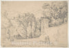 Art Print : French, 19th Century - Italian Landscape : Vintage Wall Art