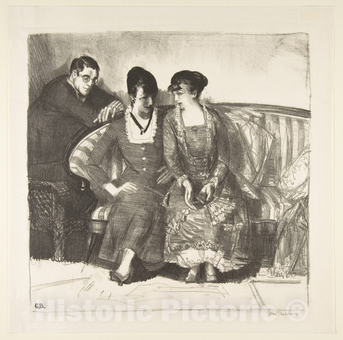 Art Print : George Bellows - Emma, Elsie and Gene : Vintage Wall Art