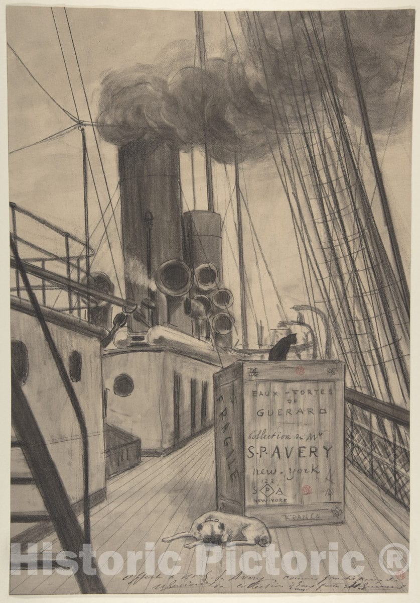 Art Print : Henri-Charles Guérard - Frontispiece for Eaux-Fortes de Guérard, Collection de Mr. S. P. Samuel Putnam Avery, New York : Vintage Wall Art
