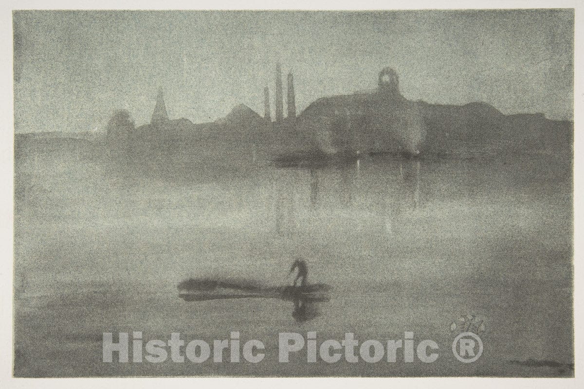 Art Print : James McNeill Whistler - Nocturne (Nocturne: The Thames at Battersea) : Vintage Wall Art