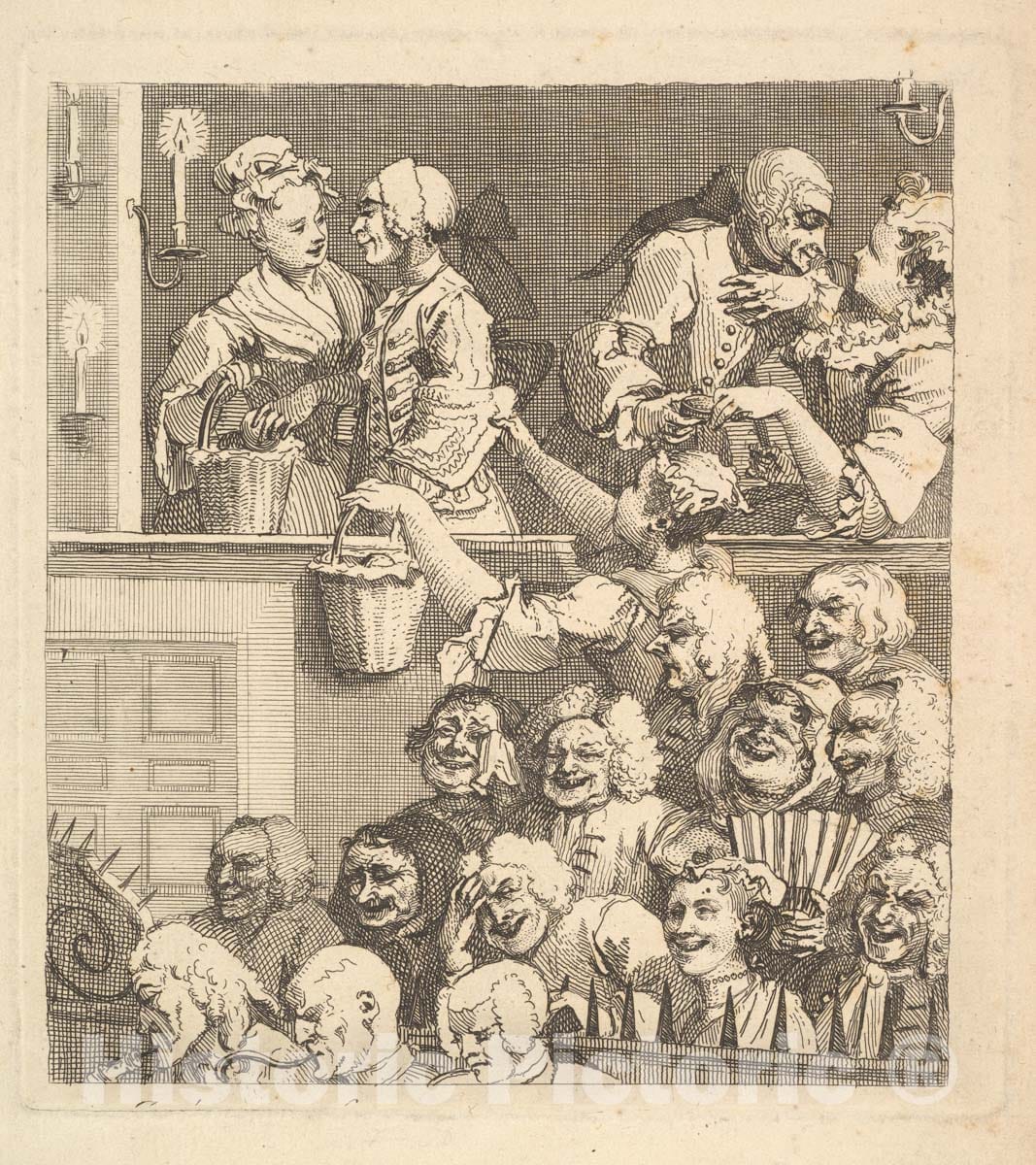 Art Print : William Hogarth - The Laughing Audience 1 : Vintage Wall Art
