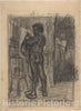 Art Print : Félicien Rops - Standing Man with Beer Mugs : Vintage Wall Art