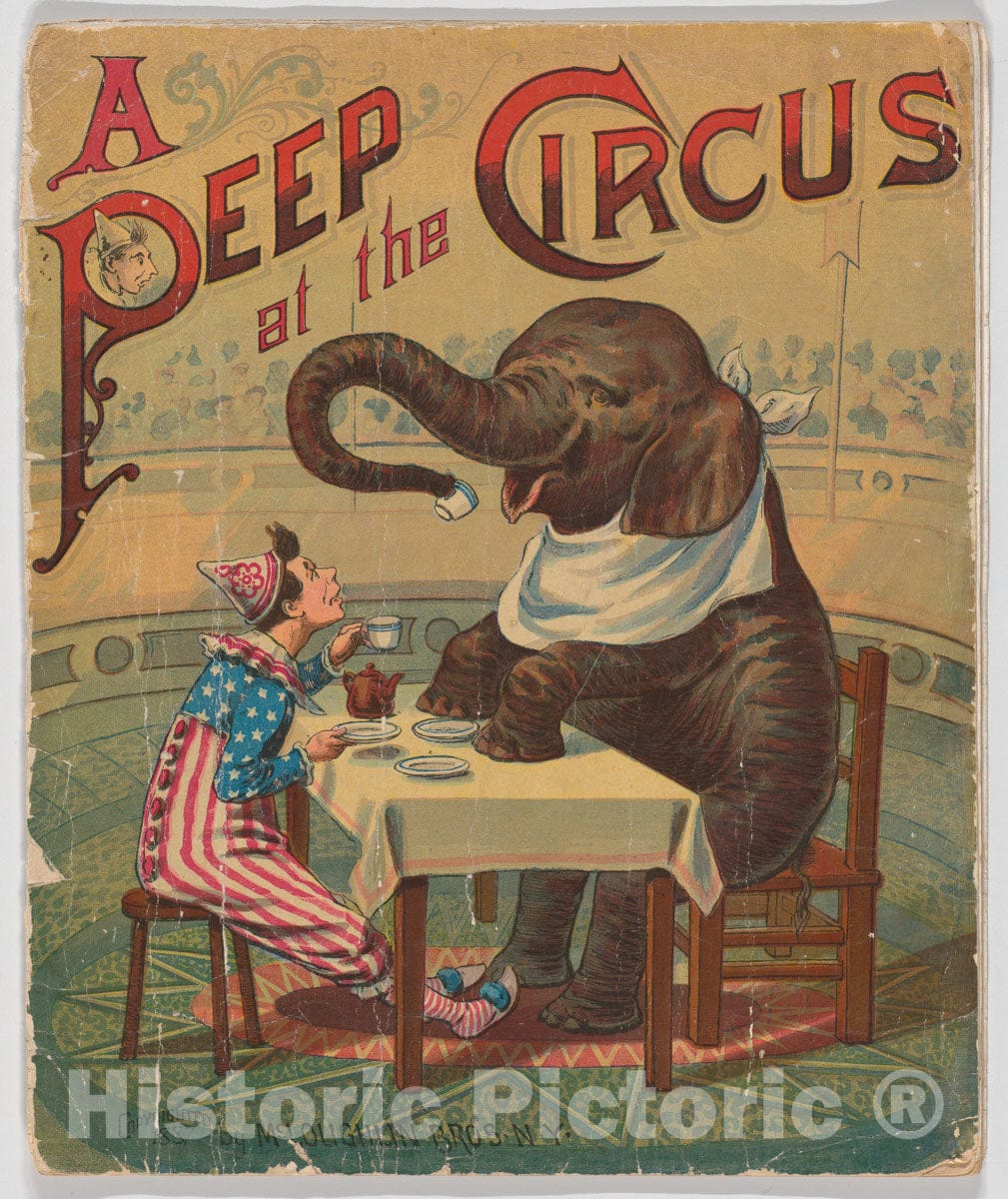 Art Print : Mcloughlin Brothers - A Peep at The Circus : Vintage Wall Art