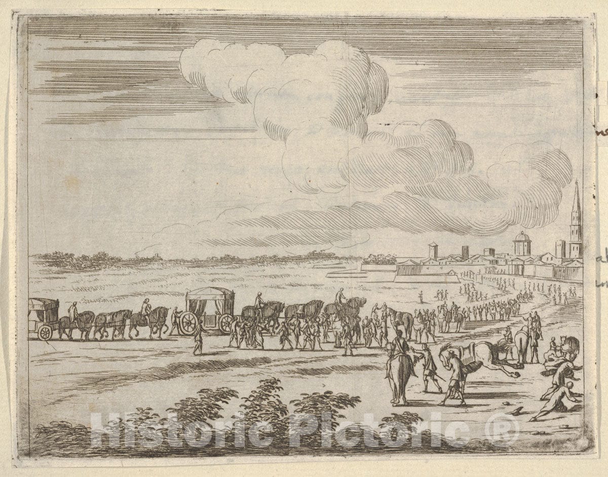 Art Print : Francesco I d'Este Quickly Makes Himself Available at The Request of Pope Urban VIII - Artist: Bartolomeo Fenice (Fenis) - Created: 1659 : Vintage Wall Art