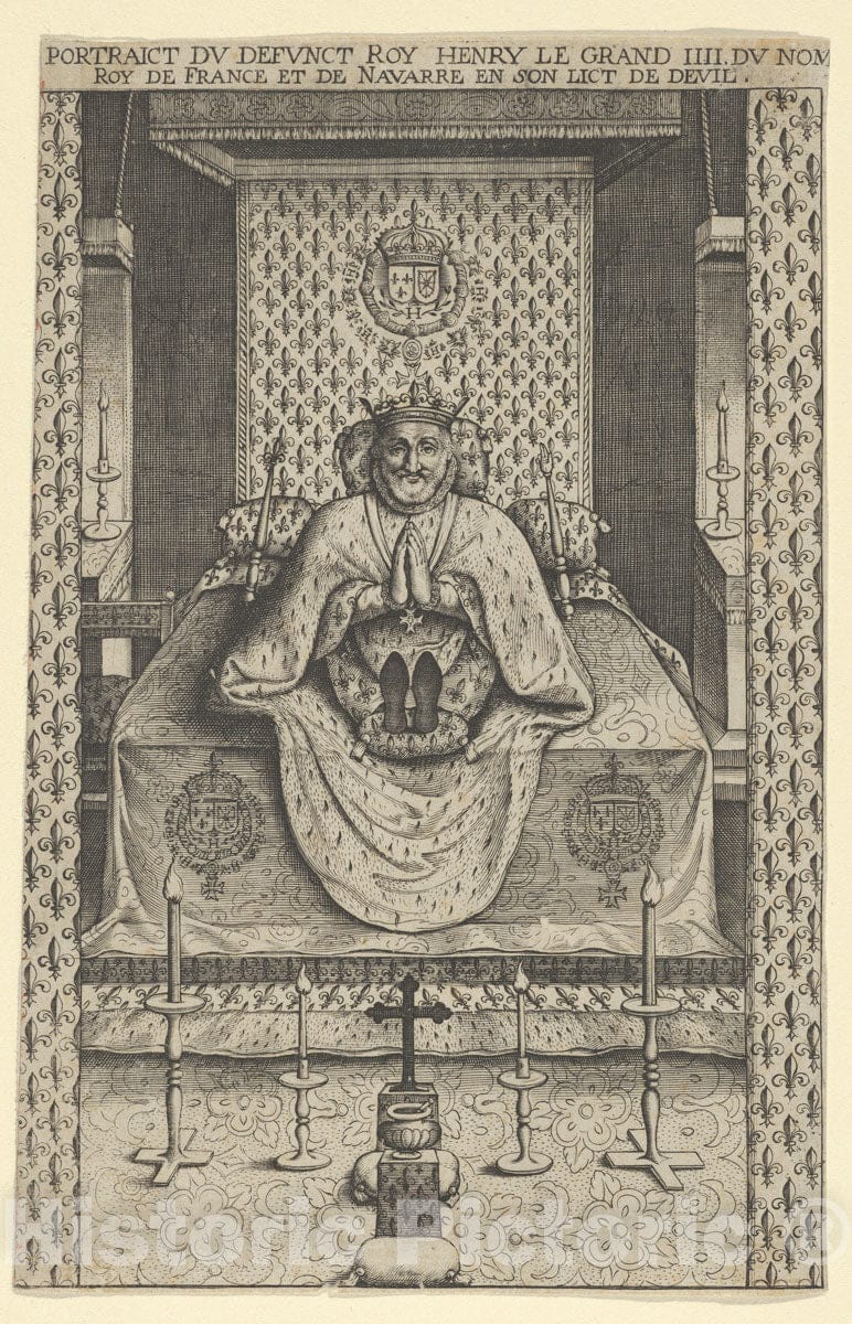 Art Print : Anonymous, French, 17th Century - Funeral Effigy of Henry IV, King of France : Vintage Wall Art