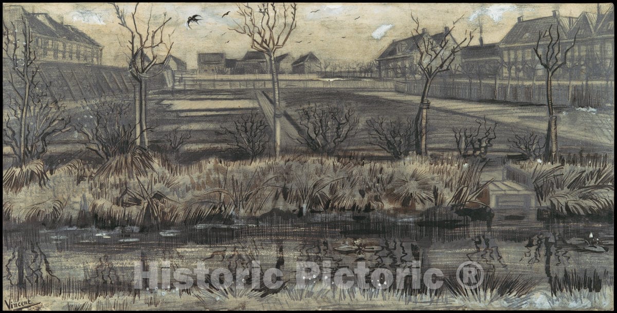 Art Print : Vincent Van Gogh - Nursery on Schenkweg : Vintage Wall Art
