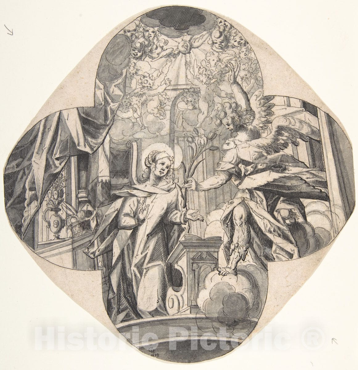 Art Print : Gabriel Hornstain - The Annunciation : Vintage Wall Art