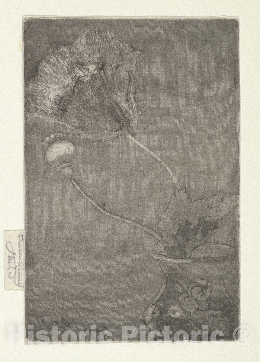 Art Print : Théodore Roussel - Poppy in a Vase : Vintage Wall Art