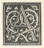 Art Print : Anonymous, Italian, 16th Century - Initial Letter A on Patterned Background : Vintage Wall Art