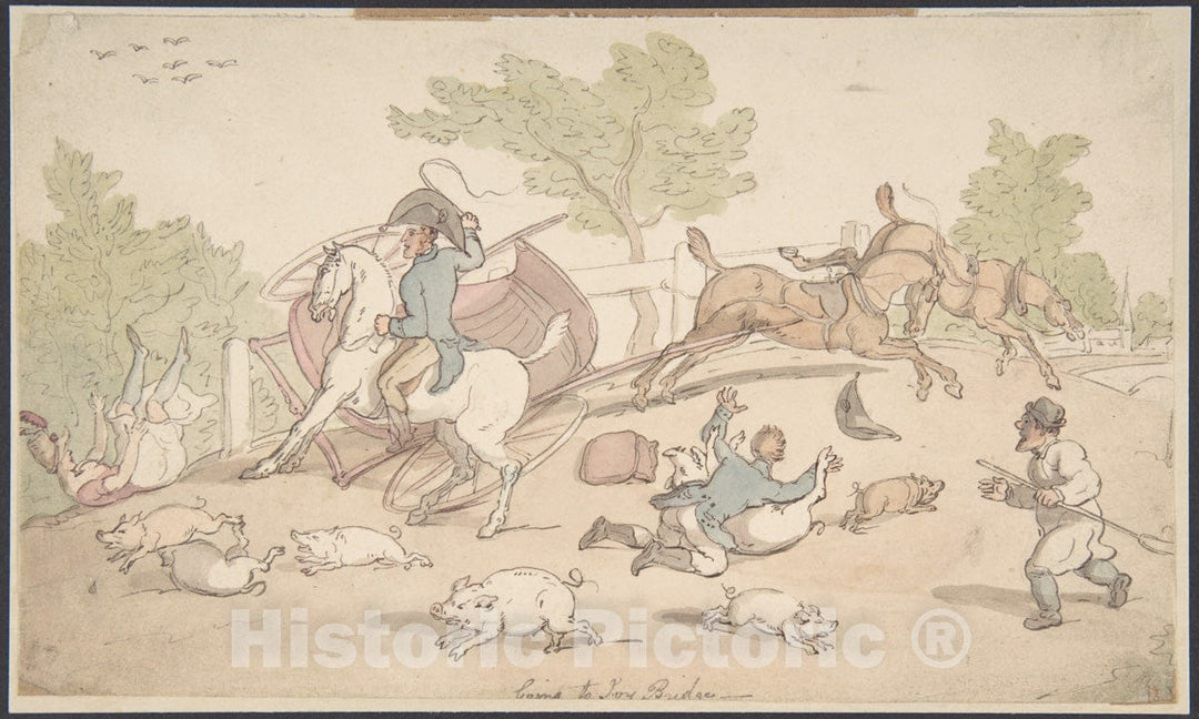 Art Print : Thomas Rowlandson - Going to Ivy Bridge : Vintage Wall Art