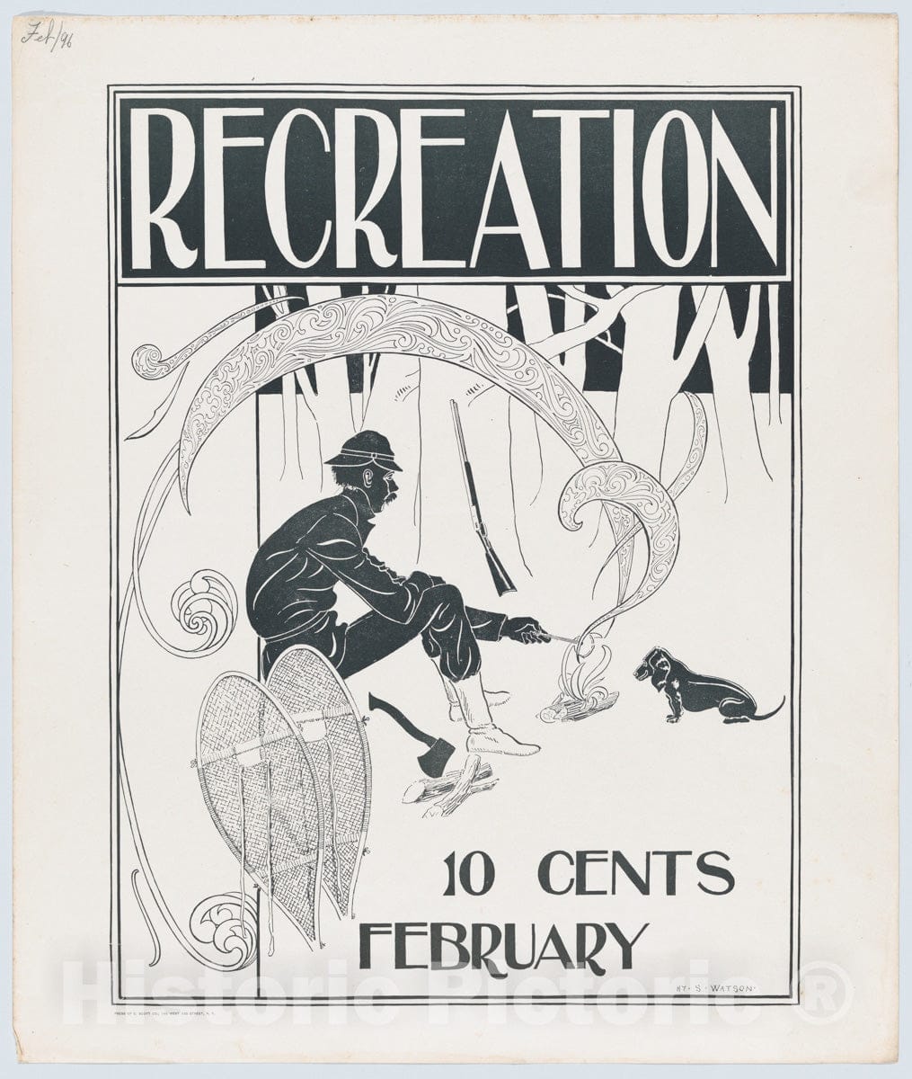 Art Print : Henry Sumner Watson - Recreation: February : Vintage Wall Art
