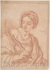 Art Print : Italian, Roman-Bolognese, 17th Century - Virgin with a Palm Branch : Vintage Wall Art