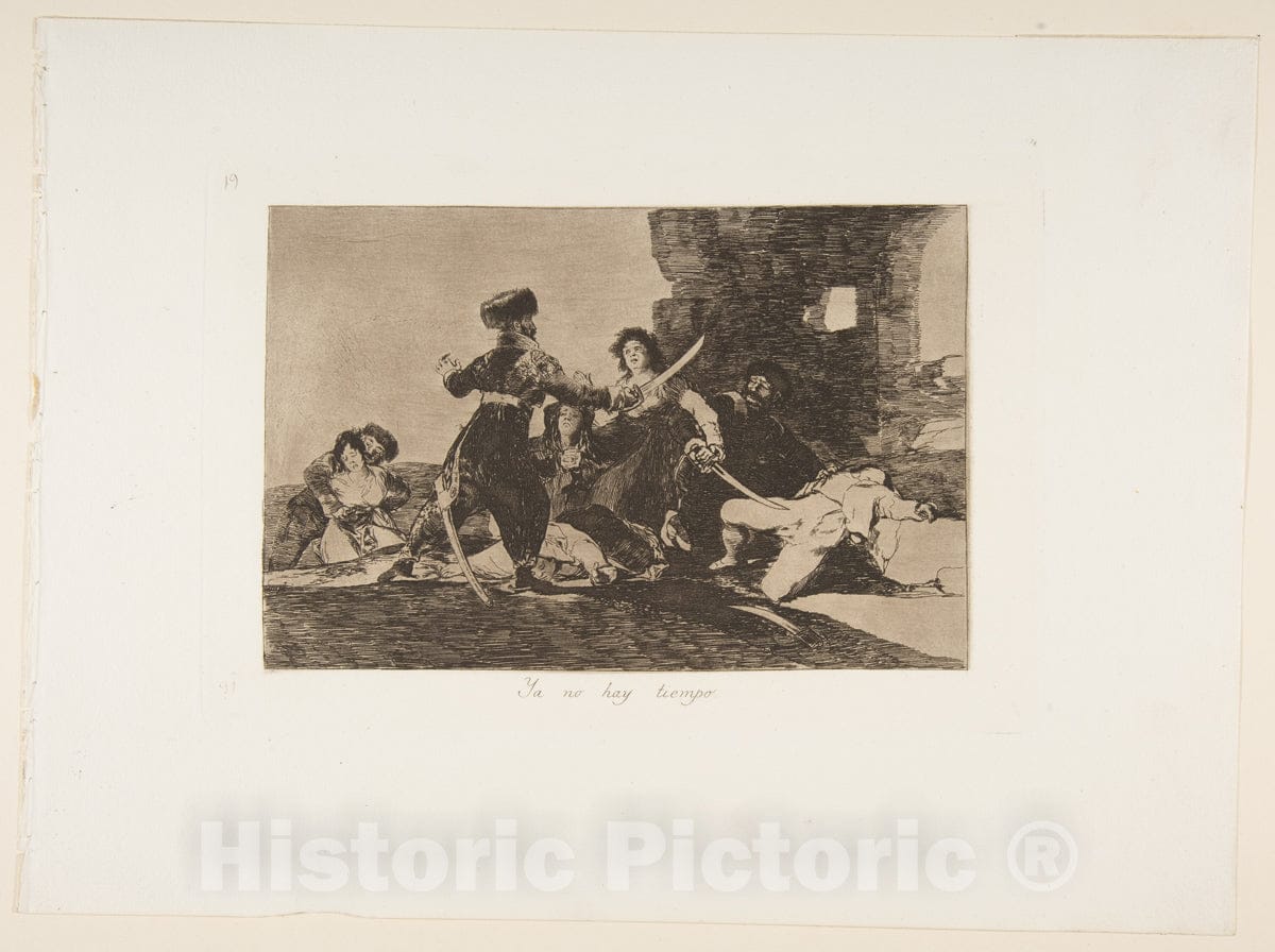 Art Print : Goya - Plate 19 from 'The Disasters of War' (Los Desastres de la Guerra): 'There Isn't time Now.' (Ya no hay Tiempo.) 2 : Vintage Wall Art