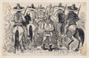 Art Print : A Group of Zapata Followers on Horseback - Artist: Jose Guadalupe Posada - Created: c1880 : Vintage Wall Art