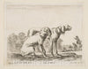 Art Print : Stefano Della Bella - Plate 23: Two Hounds, from 'Various Animals' (Diversi animali) : Vintage Wall Art