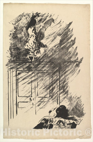 Art Print : Édouard Manet - Perched Upon a Bust of Pallas. Illustration to The Raven by Edgar Allan Poe : Vintage Wall Art