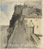 Art Print : Sir David Young Cameron - View of Edinburgh Castle : Vintage Wall Art