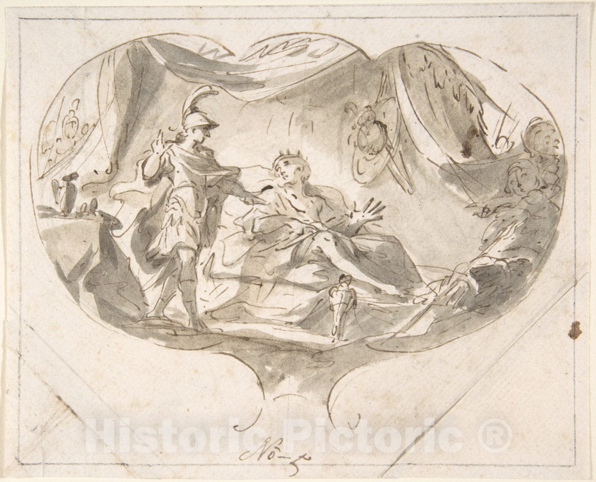 Art Print : Martin Altomonte - Alexander The Great and King Poros : Vintage Wall Art