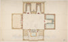 Art Print : British, 19th Century - Plan and Elevations of a Room 4 : Vintage Wall Art