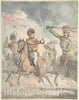 Art Print : Thomas Rowlandson - Unused Study for a Plate to Hungarian and Highland Broadsword Exercise Feb. 12, 1799 : Vintage Wall Art