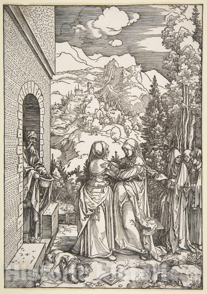 Art Print : Albrecht Dürer - The Visitation, from The Life of The Virgin 2 : Vintage Wall Art