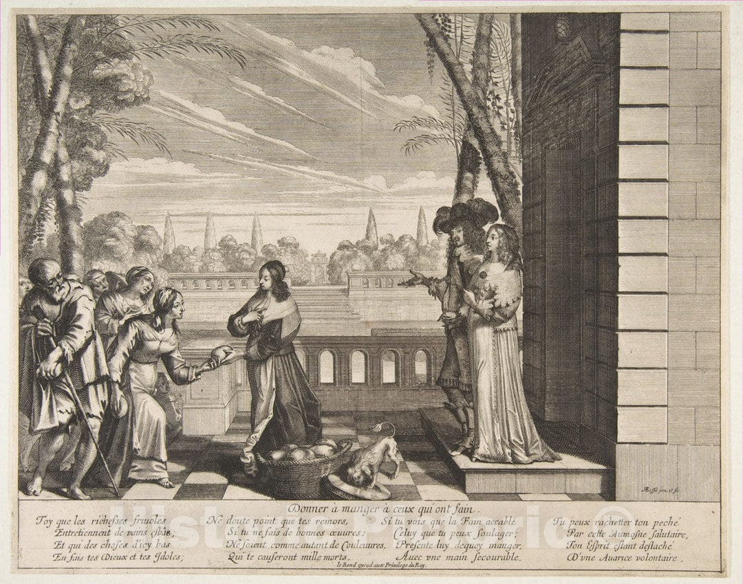 Art Print : Abraham Bosse - Feeding The Hungry 1 : Vintage Wall Art