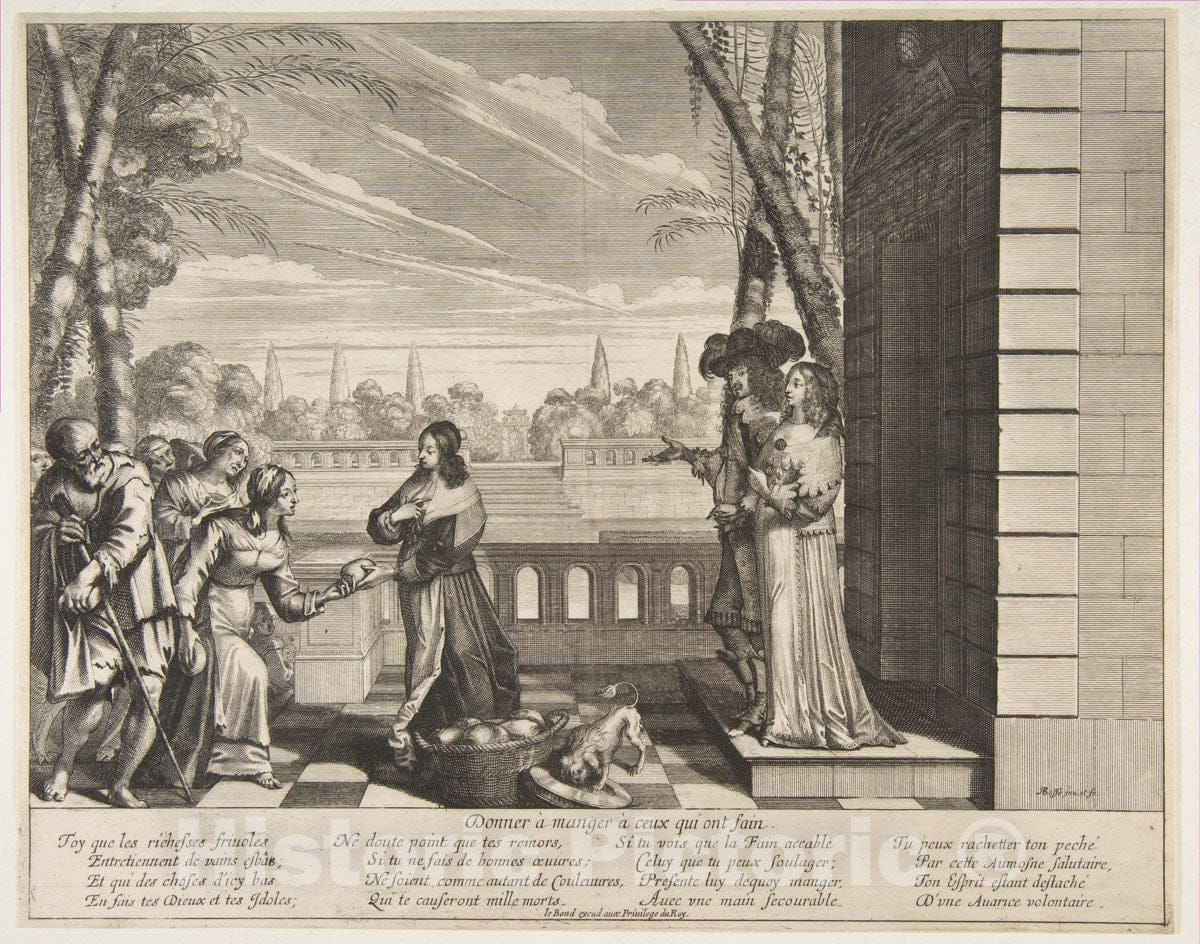 Art Print : Abraham Bosse - Feeding The Hungry 1 : Vintage Wall Art