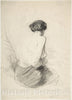 Art Print : Paul Gavarni Chevalier - Woman Seated, Seen from Back : Vintage Wall Art