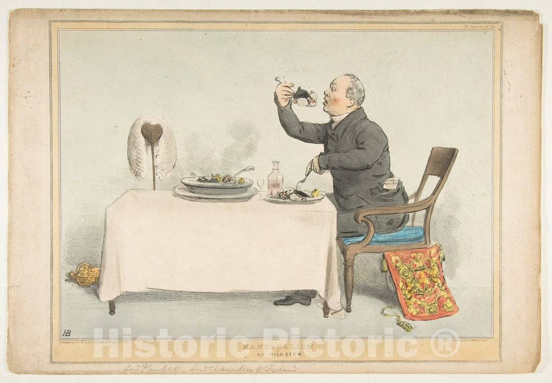 Art Print : John Doyle - H(C) annibalism or an Irish Stew : Vintage Wall Art