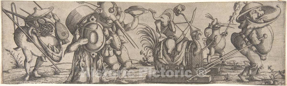 Art Print : Wendel Dietterlin, The Younger - Procession of Monstrous Figures 4 : Vintage Wall Art