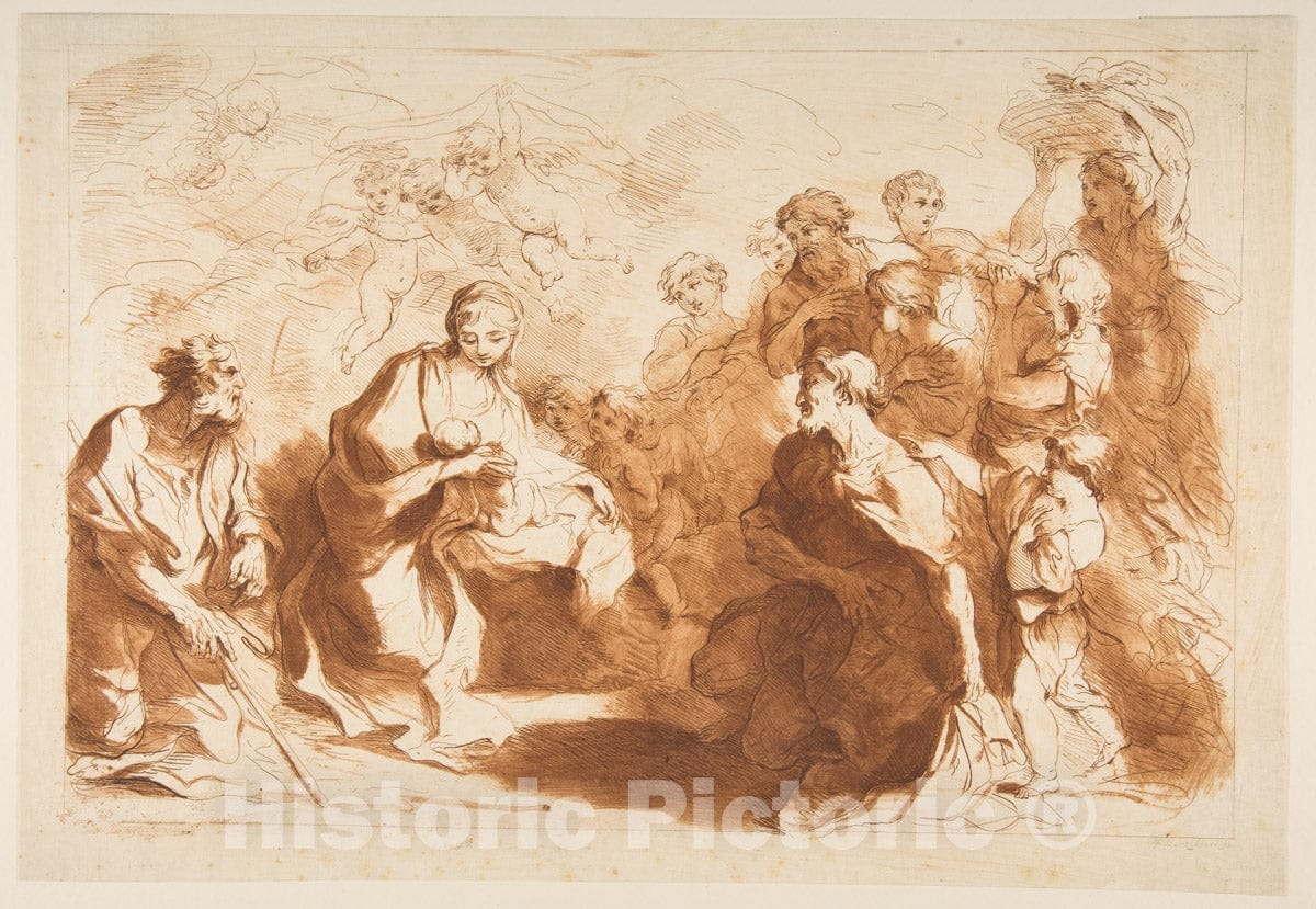 Art Print : Francesco Bartolozzi - The Adoration of The Shepherds : Vintage Wall Art