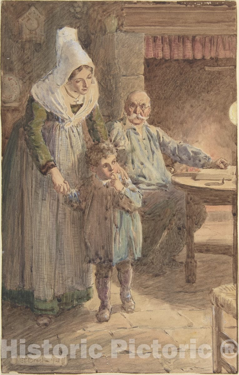 Art Print : Charles Edmund Brock - Illustration for Little Peter: A Christmas Morality for Children of Any Age 2 : Vintage Wall Art