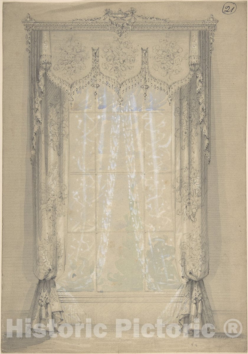 Art Print : Charles Hindley and Sons - Design for Curtains 1 : Vintage Wall Art