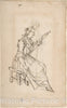 Art Print : Giacomo Ceruti - A Woman Spinning (Recto)
