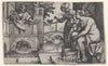 Art Print : Georg Pencz - David and Bathsheba : Vintage Wall Art