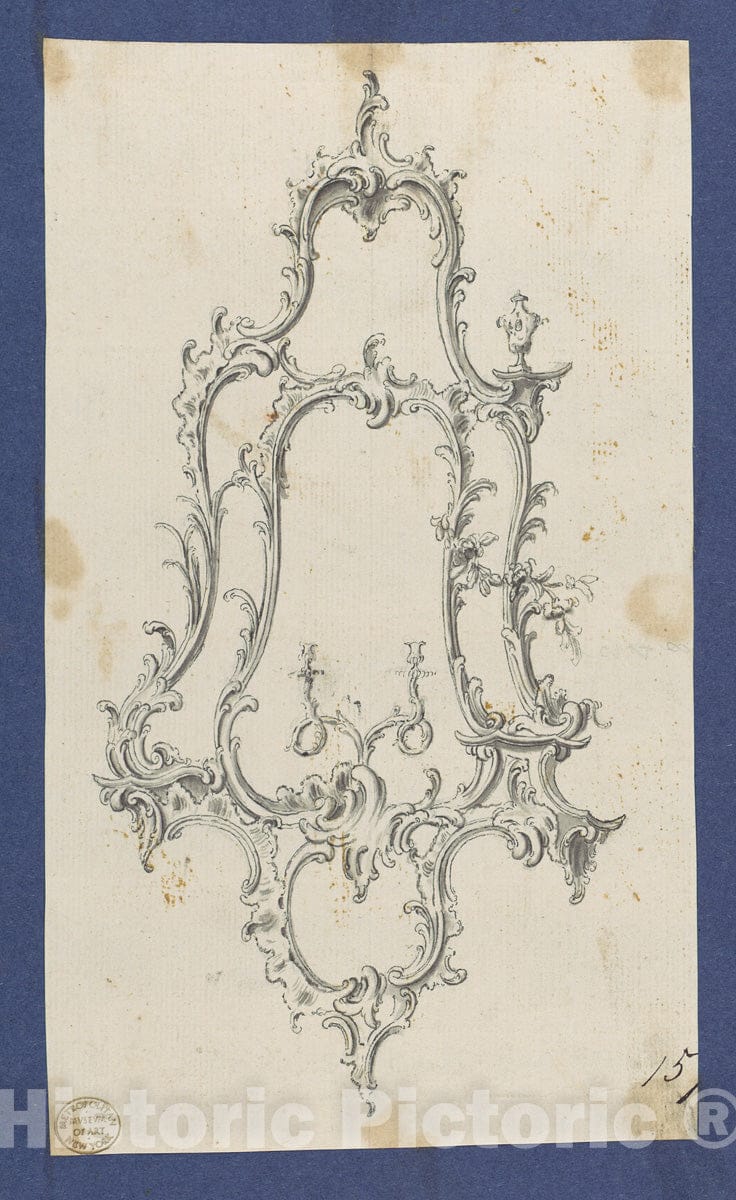 Art Print : Thomas Chippendale - Sconce, in Chippendale Drawings, Vol. I - 425992 : Vintage Wall Art