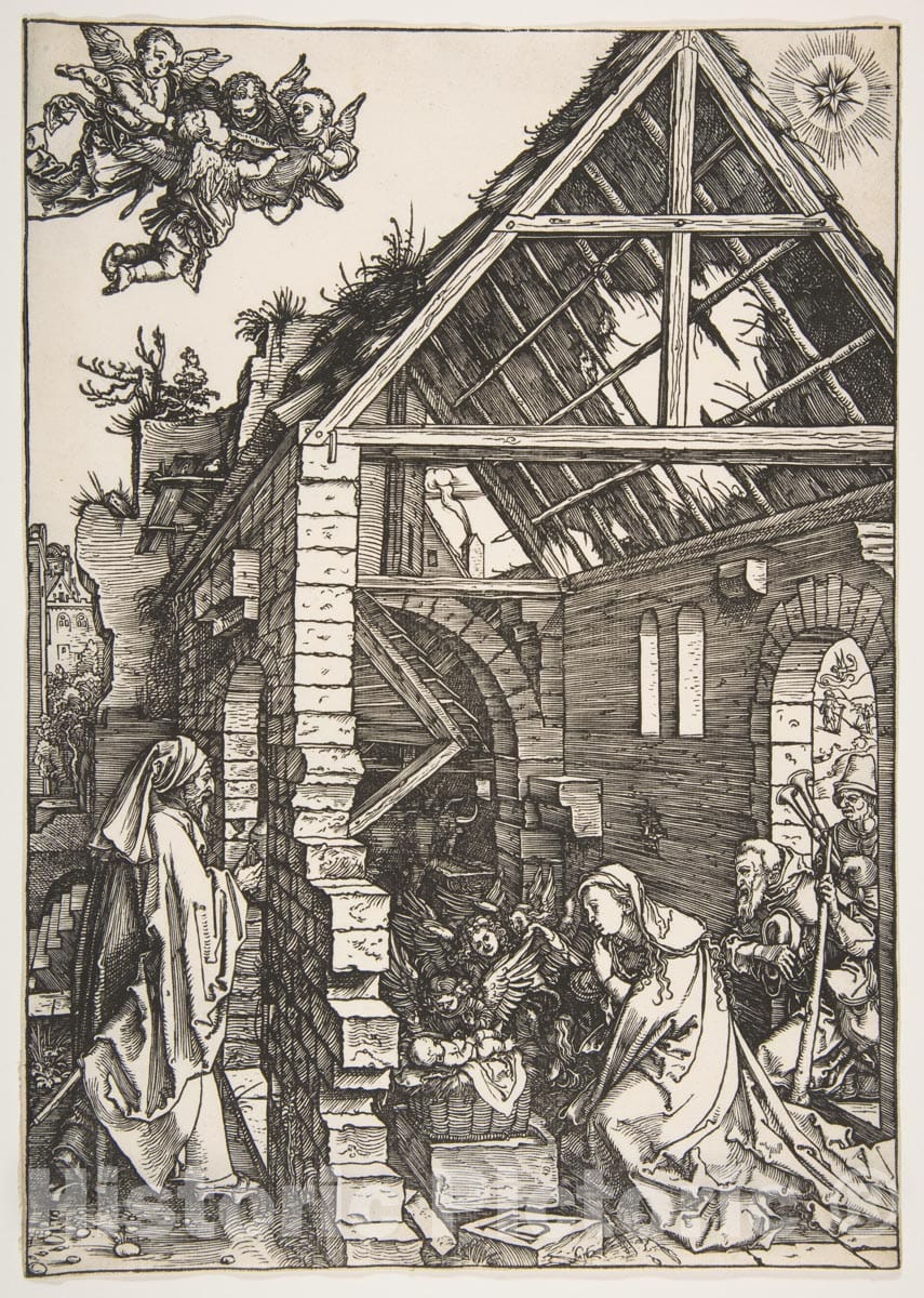Art Print : Albrecht Dürer - The Nativity, from The Life of The Virgin 2 : Vintage Wall Art