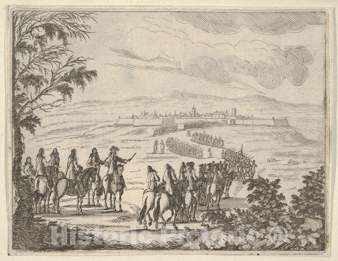 Art Print : Francesco I d'Este Goes to Pinarola for The Security of his States - Artist: Bartolomeo Fenice (Fenis) - Created: 1659 : Vintage Wall Art