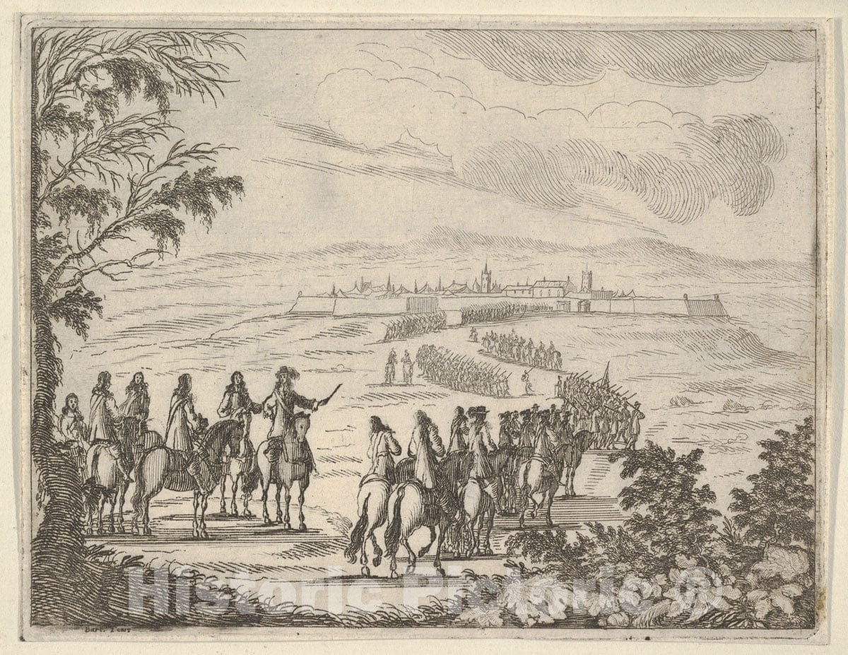 Art Print : Francesco I d'Este Goes to Pinarola for The Security of his States - Artist: Bartolomeo Fenice (Fenis) - Created: 1659 : Vintage Wall Art